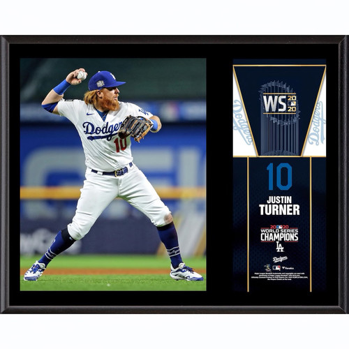 JUSTIN TURNER Los Angeles Dodgers 2020 MLB World Series Champions 12" x 15" Sublimated Plaque FANATICS