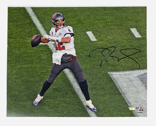 TOM BRADY Tampa Bay Buccaneers Autographed 16' x 20' Super Bowl LV  Champions Super Bowl LV Action Photograph with 'LV MVP' Inscription  FANATICS - Game Day Legends
