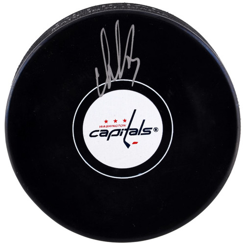 ALEX OVECHKIN Autographed Washington Capitals Logo Official Game Puck FANATICS