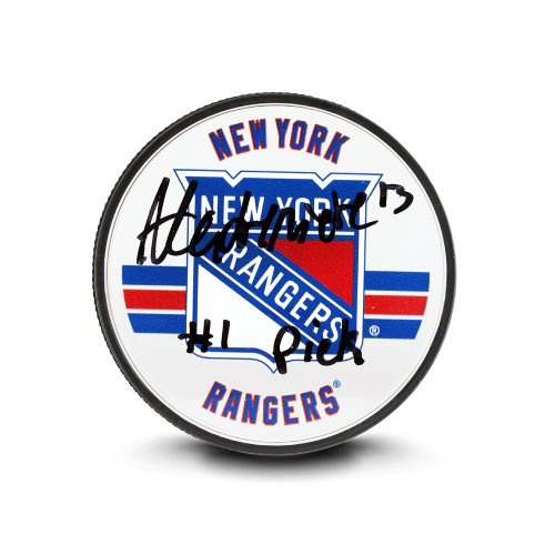 ALEXIS LAFRENIERE Autographed & Inscribed New York Rangers Acrylic Puck UDA