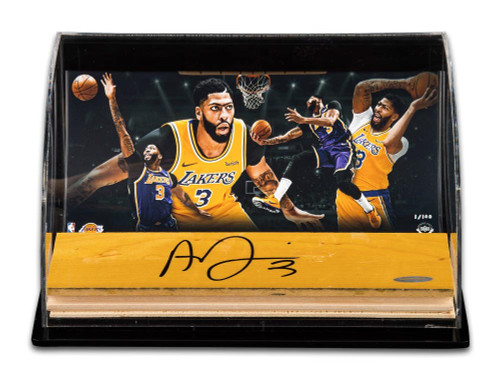 ANTHONY DAVIS Autographed NBA Game-Used Floor With “Rim Protection” 10x8 Photo Curve Display UDA