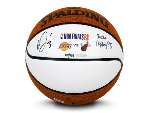 ANTHONY DAVIS Autographed & Inscribed Spalding Autograph Basketball With Laser Engraved NBA Finals Logos UDA