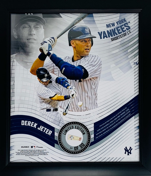 DEREK JETER NY Yankees Framed 15" x 17" Game Used Baseball Collage LE 50/50