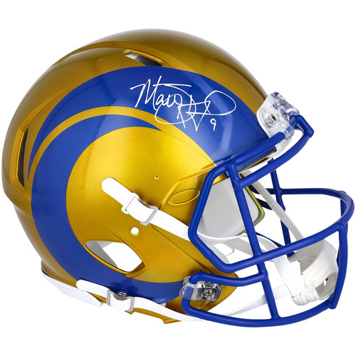 MATTHEW STAFFORD Autographed L.A. Rams Flash Authentic Speed Helmet FANATICS