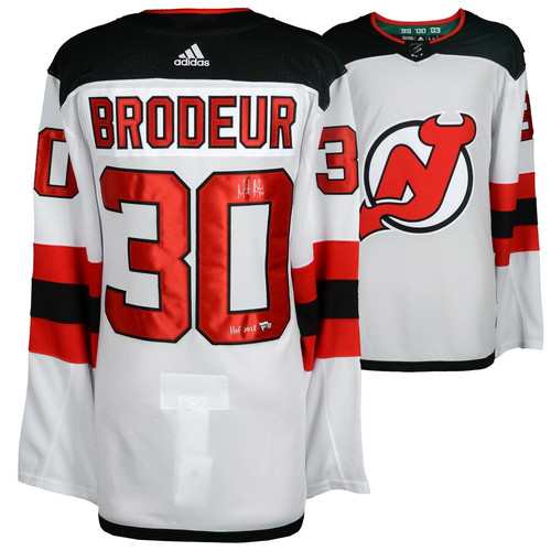 Martin Brodeur New Jersey Devils Autographed Red Fanatics Breakaway Jersey  with HOF 18 Inscription