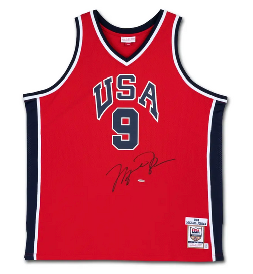 MICHAEL JORDAN Autographed 1984 Team USA Authentic Red Olympic Jersey UDA