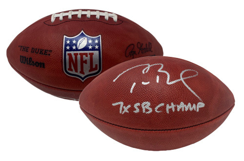 TOM BRADY AUTOGRAPHED NFL LEATHER FOOTBALL BUCCANEERS 5X SB MVP FANATI –  Super Sports Center