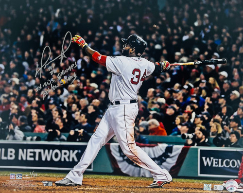 DAVID ORTIZ Autographed "3x WS Champs, HOF 22" 16" x 20" Photo FANATICS LE 1/34