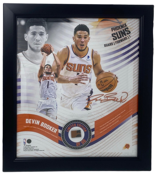 DEVIN BOOKER Suns Framed 15" x 17" Game Used Basketball Collage LE 50