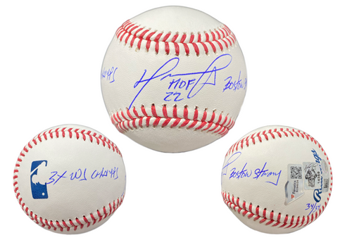 DAVID ORTIZ Autographed Red Sox HOF 22, 3x WS Champs Baseball FANATICS LE 34/34