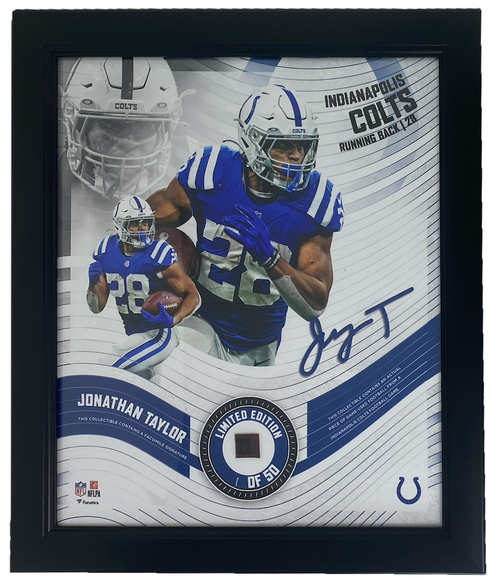 JONATHAN TAYLOR Colts Framed 15" x 17" Game Used Football Collage LE 1/50