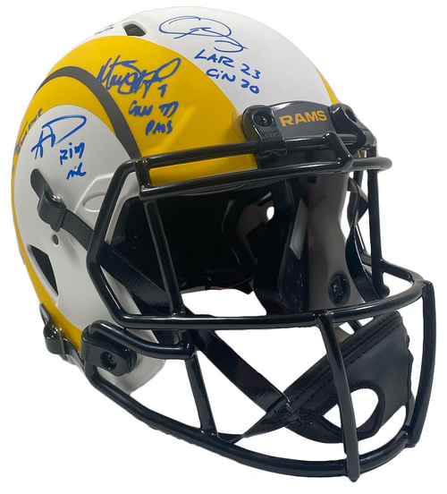 LOS ANGELES RAMS Team Signed Inscribed Lunar Eclipse Speed Helmet FANATICS LE 56