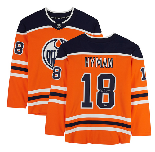 ZACH HYMAN Autographed Edmonton Oilers Breakaway Orange Jersey FANATICS