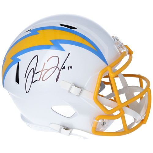 JUSTIN HERBERT Autographed Chargers Full Size Speed Helmet FANATICS