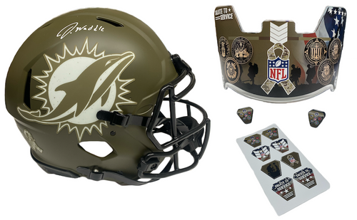 JAYLEN WADDLE Autographed STS Military Seals Visor Authentic Helmet FANATICS