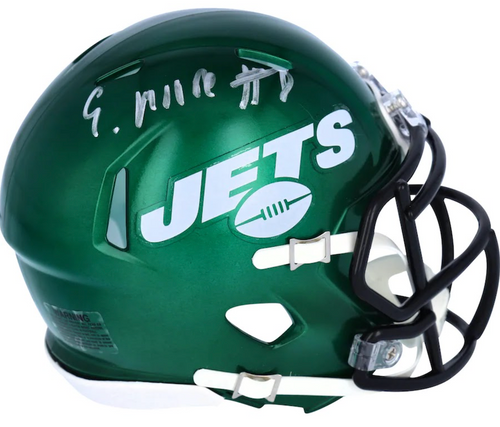 ELIJAH MOORE Autographed New York Jets Mini Helmet FANATICS