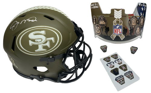 JOE MONTANA Autographed 49ers STS Military Seals Authentic Speed Helmet FANATICS