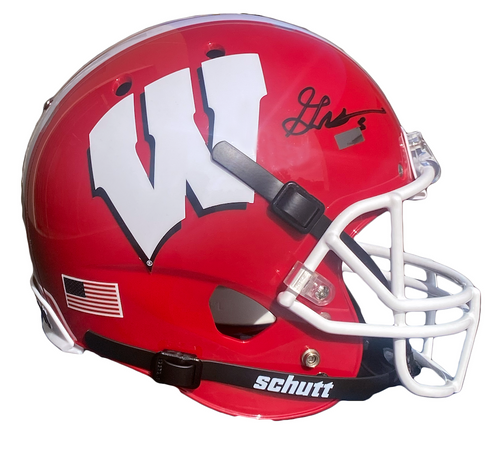 GRAHAM MERTZ Autographed Wisconsin Badgers Full Size Red Helmet PANINI