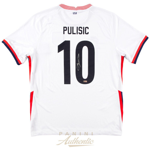 CHRISTIAN PULISIC Autographed 2020 Team USA #10 Home Jersey PANINI