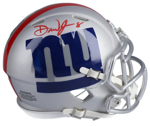DANIEL JONES Autographed New York Giants AMP Mini Speed Helmet FANATICS