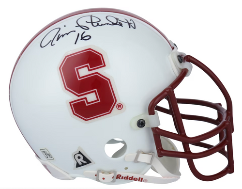 JIM PLUNKETT Autographed Stanford Cardinal Mini Helmet FANATICS