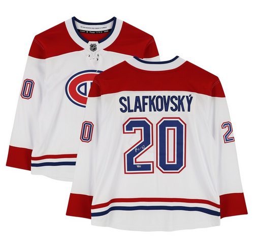 JURAJ SLAFKOVSKY Autographed Montreal Canadians Breakaway White Jersey FANATICS