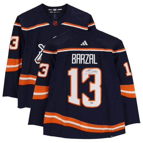 MATHEW BARZAL Autographed Islanders Authentic 2023 Reverse Retro Jersey Size 54 FANATICS