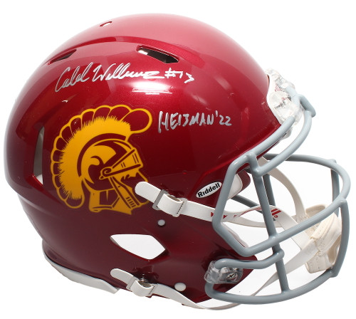 CALEB WILLIAMS Autographed "HE13MAN '22" Trojans Authentic Speed Helmet FANATICS