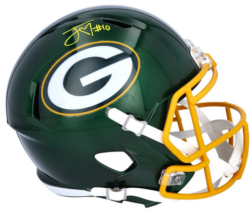 Jordan Love Autographed Green Bay Packers Full Size Flash Speed Helmet Fanatics