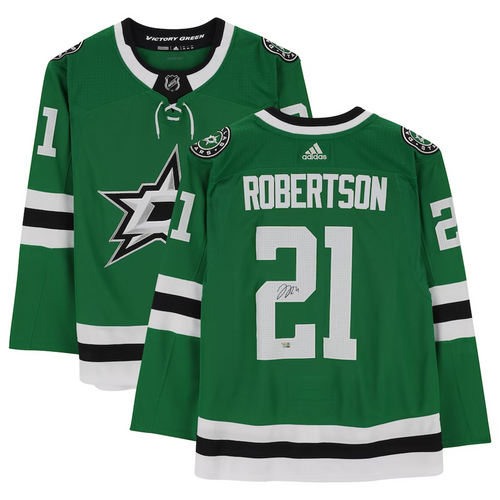 Jason Robertson Autographed Dallas Stars Authentic Green Adidas Jersey Fanatics