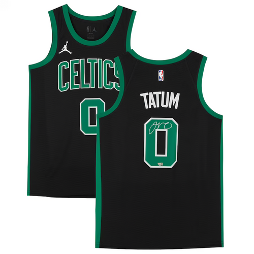 Jayson Tatum Autographed Celtics Black Statement Edition Nike Jersey size 48 Fanatics