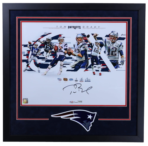 Tom Brady Autographed Patriots '6x SB Champ' 16" x 20" Framed Photo Fanatics