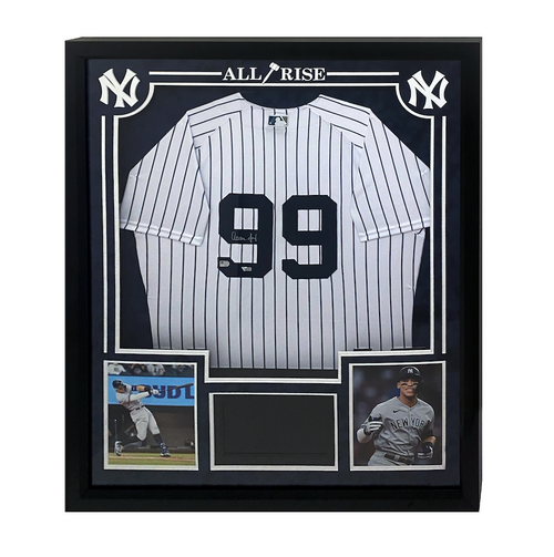 Aaron Judge New York Yankees Autographed Majestic White Authentic Jersey  with All Rise and Judgment Day Inscription - Limited Edition of 99
