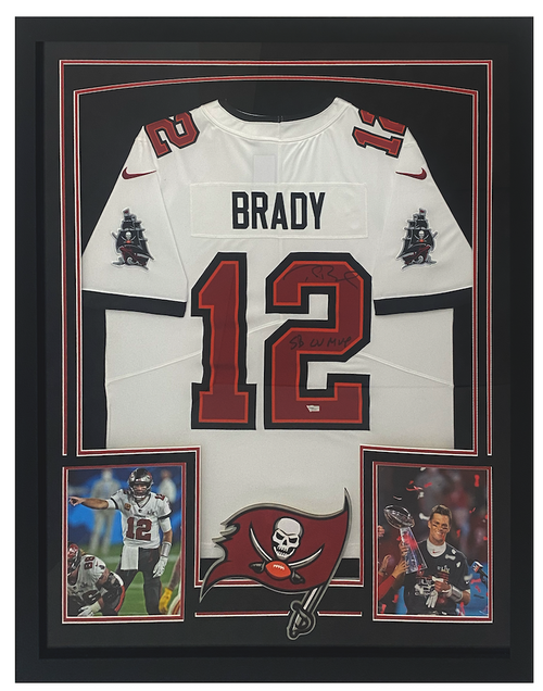 Tampa Bay Buccaneers Tom Brady Autographed Framed White Nike Jersey  Fanatics Holo #B063625