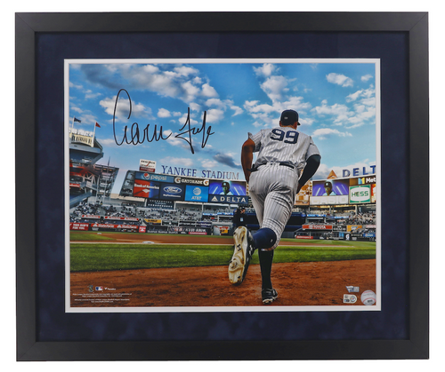 Aaron Judge Autographed 16" x 20" "Running On Field" Framed Photo Fanatics