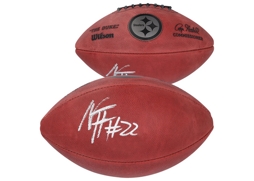 Najee Harris Autographed Duke Metallic Steelers Logo Football Fanatics