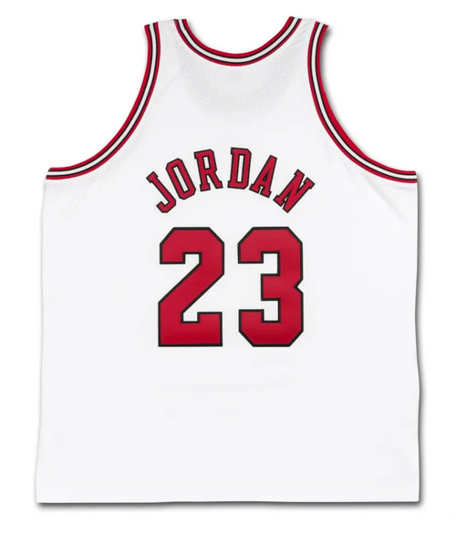 Michael Jordan Autographed 'Career Stats' Embroidered White Jersey UDA LE23