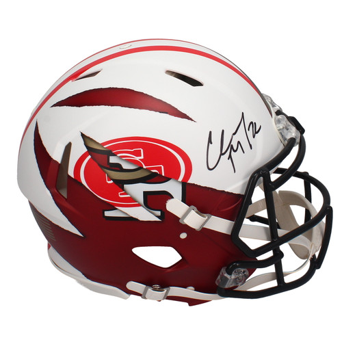 Christian McCaffrey Autographed FSM Ripped Authentic 49ers Speed Helmet Fanatics