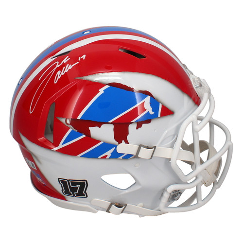 Josh Allen Autographed FSM Ripped Buffalo Bills Authentic Speed Helmet Beckett