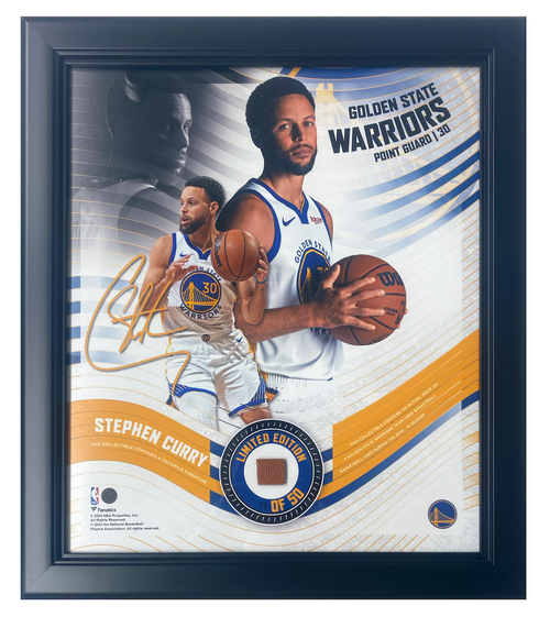 Stephen Curry Framed Warriors 15" x 17" Game Used Basketball Collage LE 50