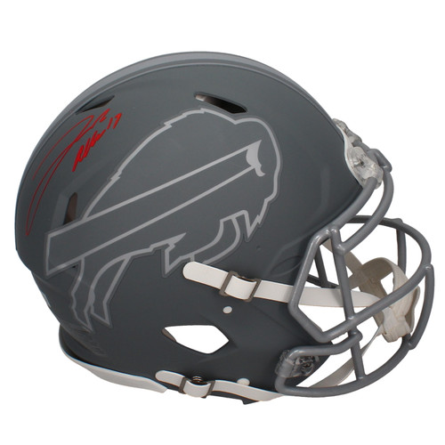 Josh Allen Autographed (Red Ink) Bills Slate Authentic Speed Helmet Beckett
