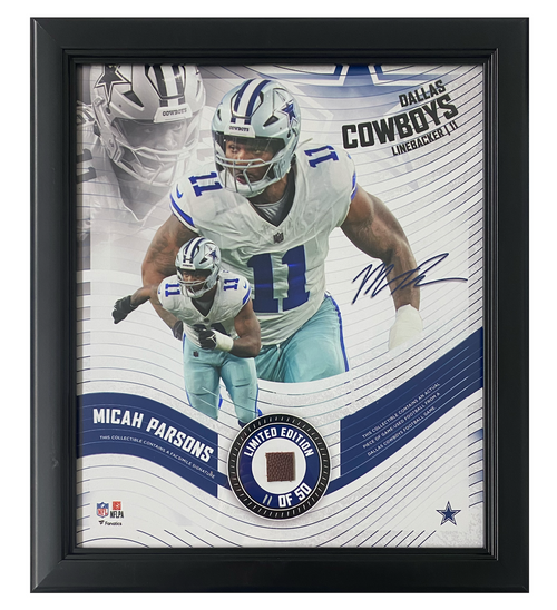 Micah Parsons Cowboys Framed 15" x 17" Game Used Football Collage LE 11/50