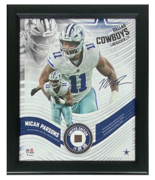 Micah Parsons Cowboys Framed 15" x 17" Game Used Football Collage LE 50