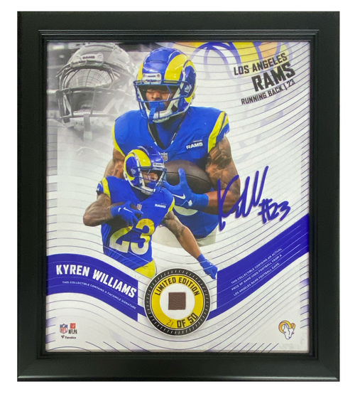 Kyren Williams L.A. Rams Framed 15" x 17" Game Used Football Collage LE 50