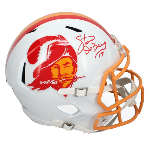 Steve Deberg Autographed Buccaneers Throwback Full Size Speed Helmet Beckett