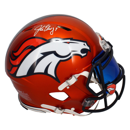 John Elway Autographed Broncos Authentic Flash Helmet w/ Visor Beckett