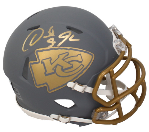 Derrick Johnson Autographed Kansas City Chiefs Mini Speed Slate Helmet Beckett