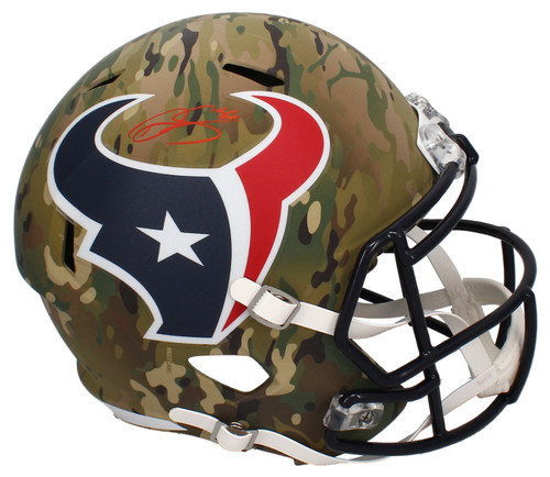 Dalton Schultz Autographed Houston Texans Camo Full Size Speed Helmet Beckett