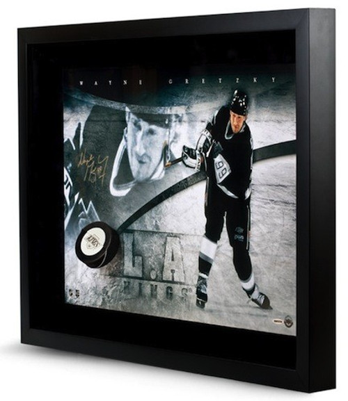 WAYNE GRETZKY Signed Kings Slap Shot Break Through Photo UDA