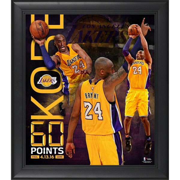 Kobe Bryant Los Angeles Lakers Autographed Framed Basketball Jersey Collage